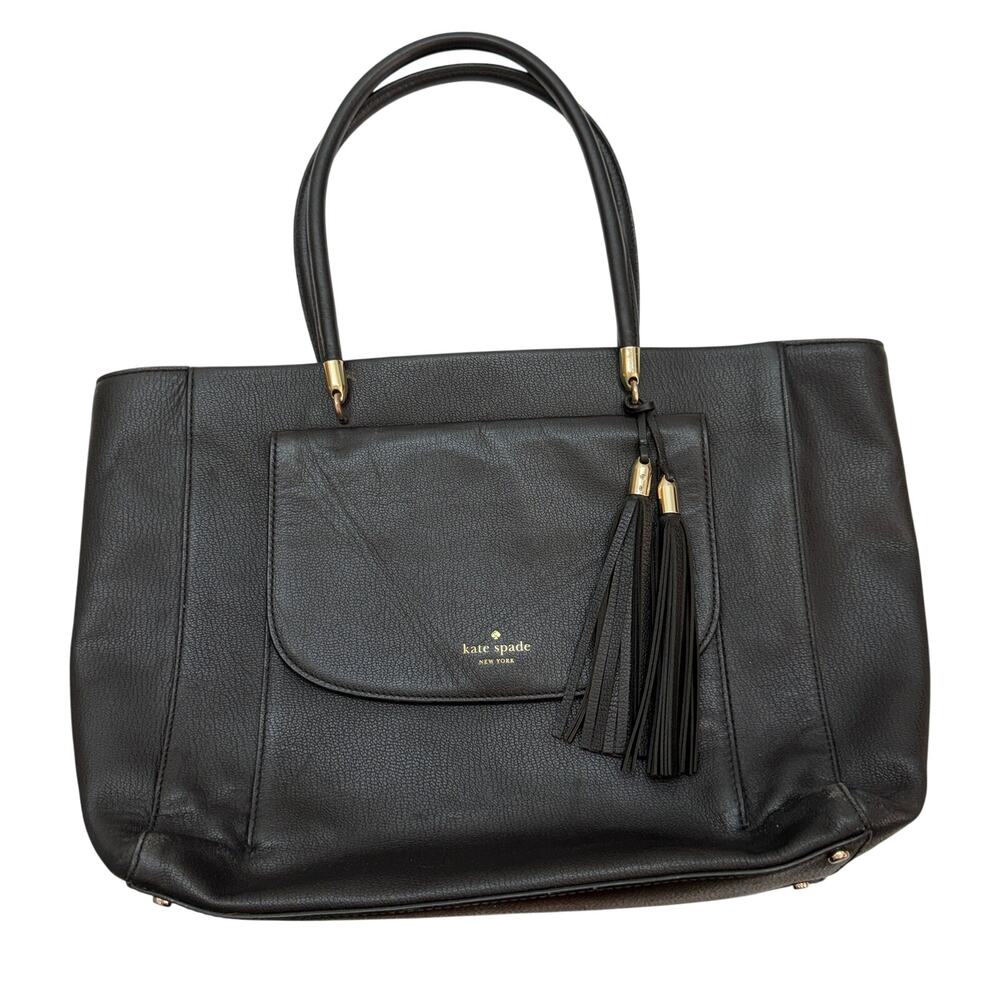 Kate Spade Black Leather Longacre Tote Bag